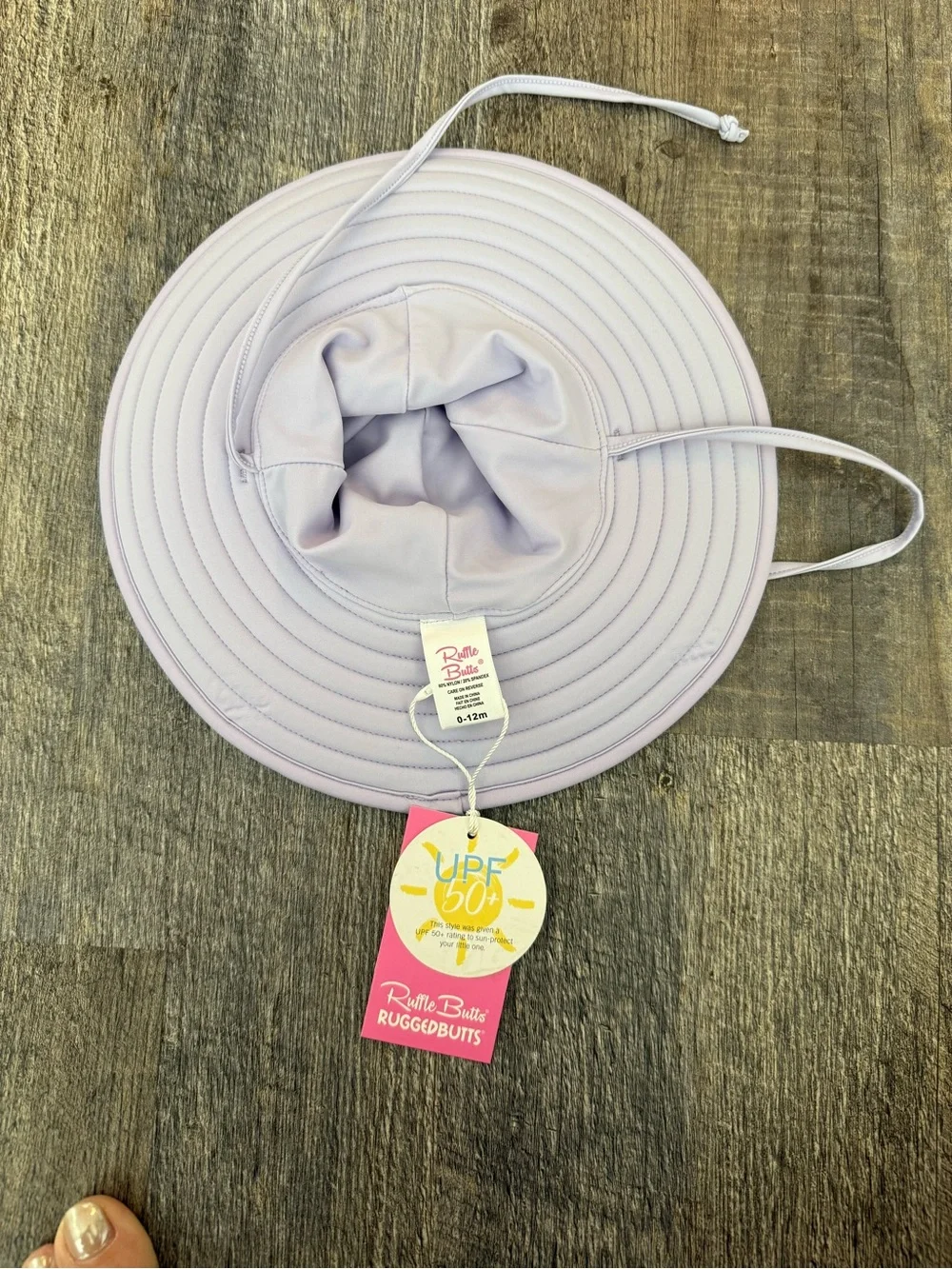 Ruffle Butts Kids Lavender Sun Hat with Chin Strap UPF 50+